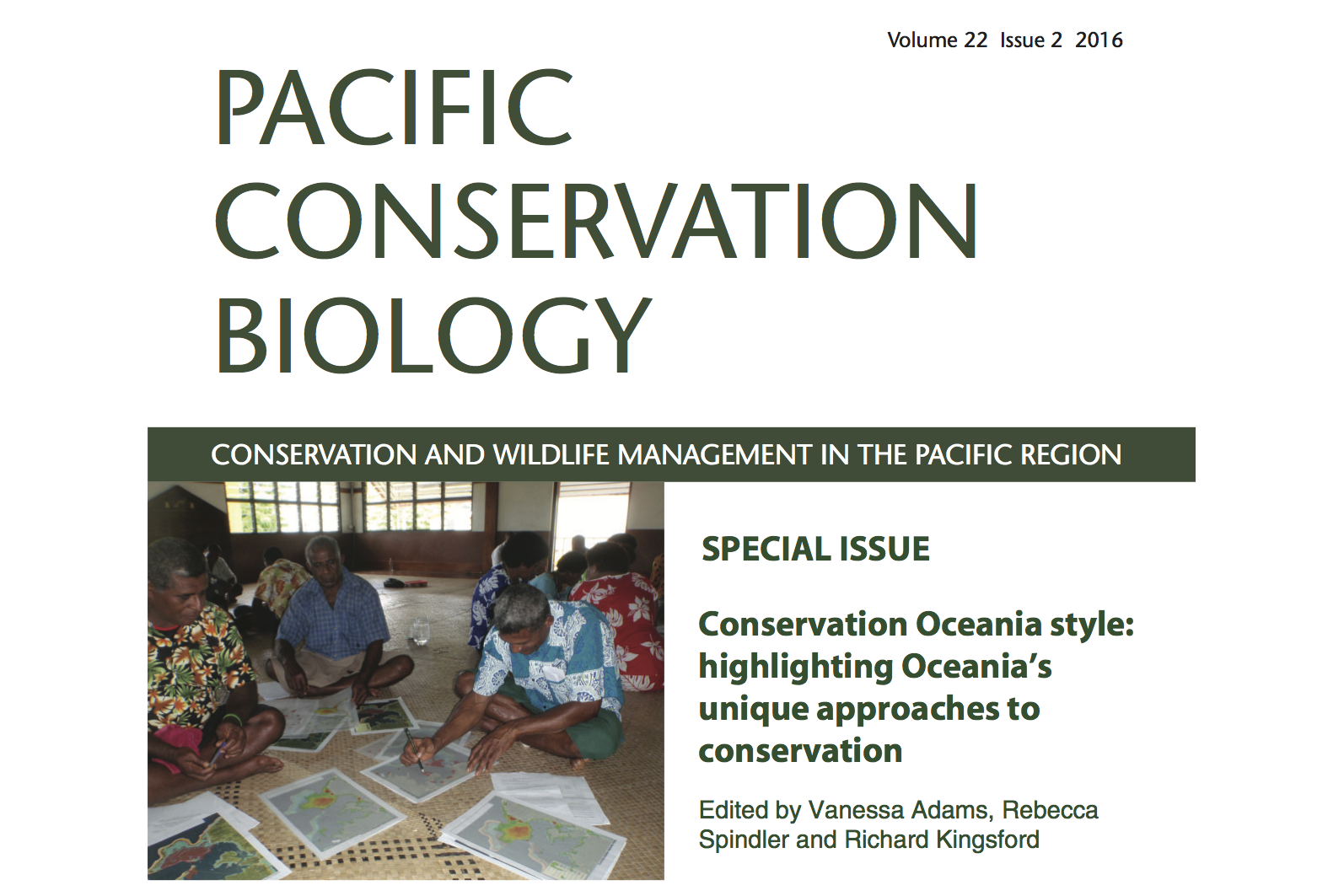 Special Issue in Pacific Conservation Biology Highlighting Oceania’s Unique Approaches to Conservation